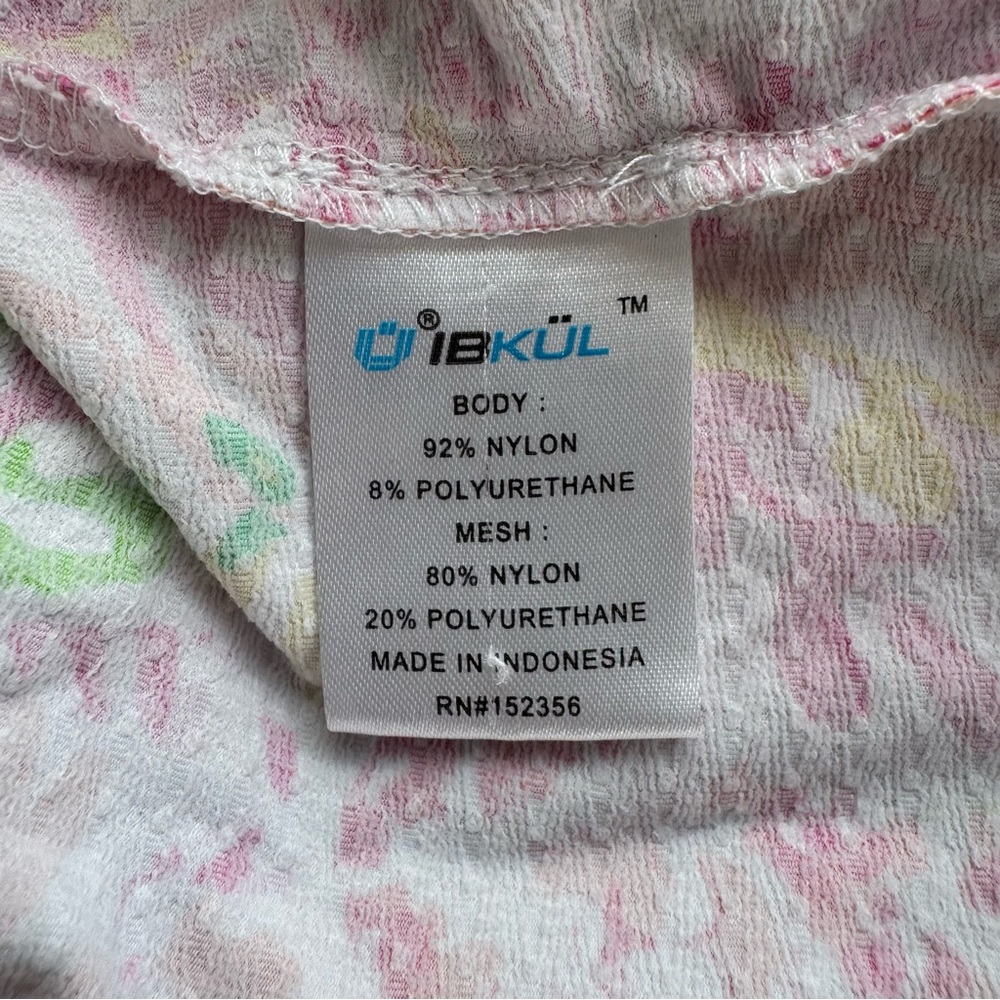 IBKUL Mock Neck Zip Long Sleeve Shirt Cat Cay Pink Golf Tennis Pickleball Large - Picture 5 of 5